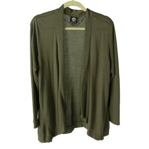 Olive Green Open-Front Cardigan M